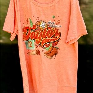 Taylor Graphic Tee for Kids - Peach Pink